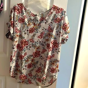 White floral blouse